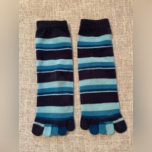 Striped Toe Socks - Blue